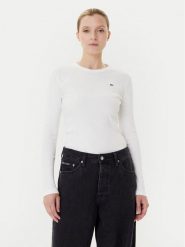 Lacoste Bluzka TF1692 Écru Slim Fit. Bluzki damskie Lacoste, bez wzorów, z bawełny, bez ramiączek. Za 249.99 zł.