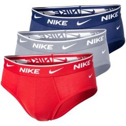 Bielizna Bokserki Nike Brief 3Pk Dorośli. Czerwona bokserki męskie Nike, bez wzorów, z bawełny. Za 206.99 zł.