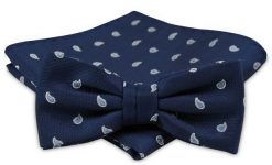 Modna Mucha Męska - Alties - Granat, Wzór w Paisley. Niebieskie krawaty i muchy męskie Alties, bez wzorów, eleganckie. Za 54.00 zł.