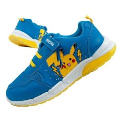 Buty sportowe Leomil Jr PO00140 aplikacja Pokemon niebieskie. Niebieskie buty sportowe chłopięce z materiału, bez zapięcia. Za 204.26 zł.