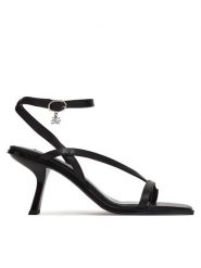 KARL LAGERFELD Sandały Karmel KL33606 Czarny. Czarne sandały damskie Karl Lagerfeld, bez wzorów, ze skóry, bez obcasa, na szpilce. Za 769.99 zł.