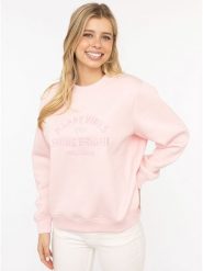 Zwillingsherz Bluza "Happy Vibes" w kolorze jasnoróżowym rozmiar: S/M. Różowe bluzy bez kaptura damskie Zwillingsherz, m. Za 206.42 zł.