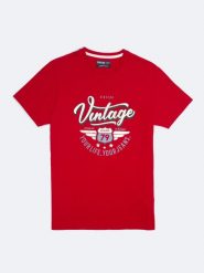 Koszulka męska z nadrukiem czerwona Merret 603. Czerwone t-shirty sportowe męskie Big Star, l, z bawełny, bez ramiączek. Za 99.99 zł.