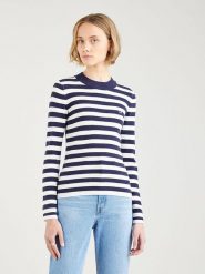 Levi's Koszulka w kolorze granatowo-białym rozmiar: S. Niebieskie bluzki damskie Levi's, s, bez wzorów, prążkowane, bez kołnierzyka, bez ramiączek. Za 122.96 zł.