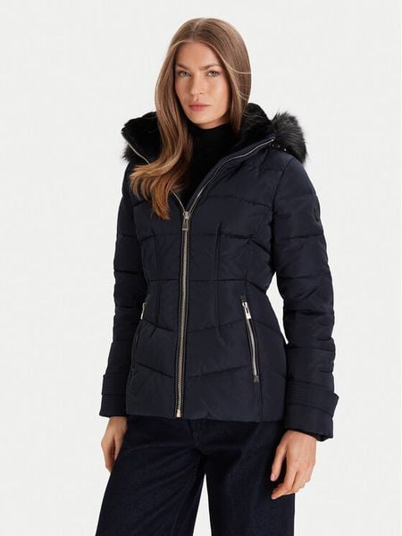 Morgan Kurtka puchowa 252-GITELA Granatowy Regular Fit. Niebieskie kurtki damskie Morgan, bez wzorów, z puchu, bez kaptura. Za 769.99 zł.