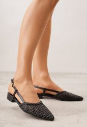 Czarne Sandały z Plecioną Cholewką Triscan. Czarne sandały damskie Renee, bez wzorów, bez obcasa, na płaskiej podeszwie. Za 129.99 zł.