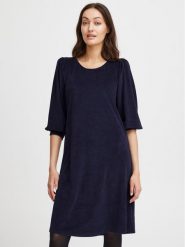 Fransa Sukienka codzienna 20612879 Granatowy Regular Fit. Niebieskie sukienki damskie Fransa, na co dzień, xs, bez wzorów, z syntetyku, bez kołnierzyka, bez ramiączek, proste. Za 159.99 zł.