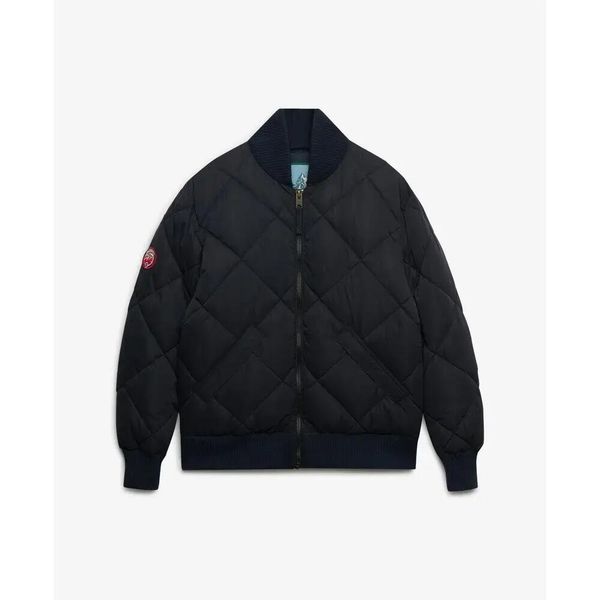 Kurtka puchowa Superdry Diamond. Niebieskie kurtki męskie Superdry., l, bez wzorów, z puchu, eleganckie, z kapturem. Za 617.75 zł.