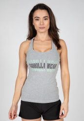 Verona Top bez rękawów - Szary Melange. Szare topy sportowe damskie GORILLA WEAR, s, bez wzorów, z bawełny, bez ramiączek. Za 178.00 zł.