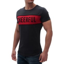 Męski t-shirt CHEERFUL BLACK. Czarne t-shirty męskie Męski t-shirt CHEERFUL BLACK, l, bez wzorów, bez kołnierzyka. W wyprzedaży za 29.00 zł.