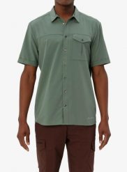 Koszula turystyczna męska Vaude Rosemoor Shirt II. Zielone koszule męskie Vaude, m, bez wzorów, z poliesteru, bez kołnierzyka, bez ramiączek. Za 235.39 zł.