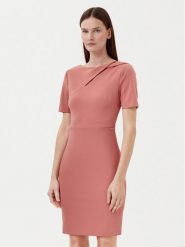 Calvin Klein Sukienka koktajlowa K20K208174 Różowy Regular Fit. Czerwone sukienki damskie CALVIN KLEIN, bez wzorów, z syntetyku, wizytowe, bez kołnierzyka, bez ramiączek. Za 479.99 zł.