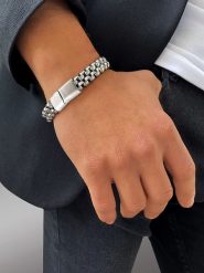 Uomo Posrebrzana bransoletka rozmiar: onesize. Szare biżuteria dla mężczyzn Uomo, posrebrzane. Za 96.60 zł.