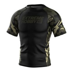 Koszulka Męska Rashguard MMA na Siłownię JUNGLE PANTHER. Czarne bielizna termoaktywna męska EXTREME HOBBY, m, bez wzorów, z bawełny. Za 199.00 zł.