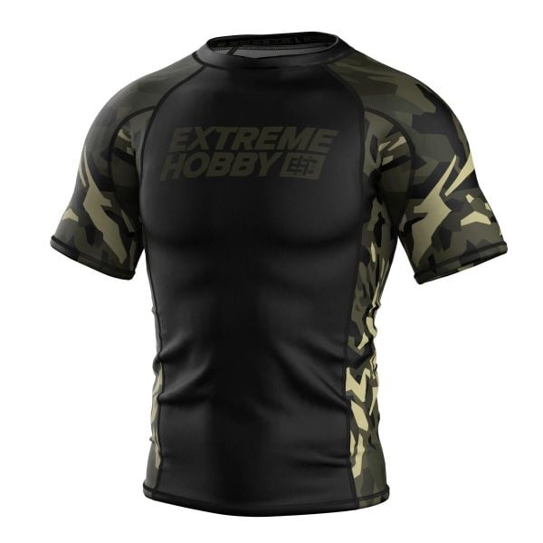 Koszulka Męska Rashguard MMA na Siłownię JUNGLE PANTHER. Czarne bielizna termoaktywna męska EXTREME HOBBY, m, bez wzorów, z bawełny. Za 199.00 zł.