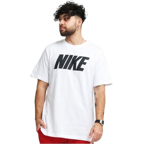 Koszulka Męska Nike M Nsw Tee Nike Block1 Fs T-shirt. Białe t-shirty męskie Nike, m, bez wzorów, z bawełny, bez kołnierzyka. Za 118.80 zł.