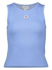 Calvin Klein Top w kolorze niebieskim rozmiar: XS. Niebieskie topy damskie CALVIN KLEIN, xs, bez wzorów, z bawełny, bez kołnierzyka. Za 82.99 zł.