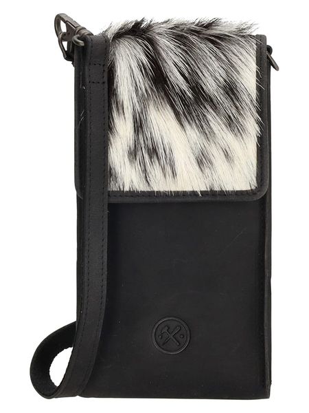 HIDE & STITCHES Skórzana torebka w kolorze biało-czarnym na telefon - 9 x 17,5 x 2 cm rozmiar: onesize. Białe torebki klasyczne damskie HIDE & STITCHES, bez wzorów, z materiału, bez dodatków. Za 87.45 zł.