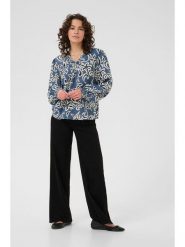 Kaffe Bluzka w kolorze niebiesko-białym rozmiar: 44. Niebieskie bluzki damskie Kaffe, s, bez wzorów, z wiskozy, klasyczne, bez kołnierzyka, bez ramiączek. Za 113.99 zł.