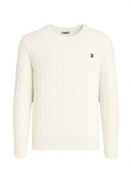 U.S. Polo Assn. Sweter w kolorze białym rozmiar: S. Białe swetry męskie U.S. Polo Assn., s, bez wzorów, z bawełny, bez kołnierzyka. Za 161.73 zł.