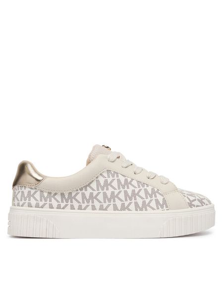 MICHAEL Michael Kors Sneakersy Juniper Aline MK05146256 Biały. Białe buty sportowe dziewczęce MICHAEL Michael Kors, bez wzorów, ze skóry, bez zapięcia. Za 469.99 zł.