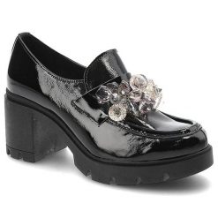 Czarne Półbuty Lemar Eleganckie Skórzane Buty Z Ozdobami. Czarne półbuty damskie Lemar, z aplikacjami, ze skóry, biznesowe, bez obcasa, na obcasie. Za 319.00 zł.