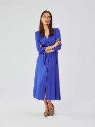 Stylove Sukienka w kolorze niebieskim rozmiar: M. Niebieskie sukienki damskie Stylove, na co dzień, m, bez wzorów, z tkaniny, bez kołnierzyka, bez ramiączek, maxi, proste. Za 320.63 zł.