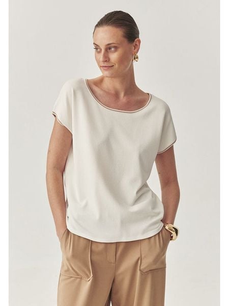 TATUUM Bluzka w kolorze kremowym rozmiar: L. Brązowe bluzki damskie Tatuum, l, bez wzorów, bez kołnierzyka, bez ramiączek. Za 104.39 zł.