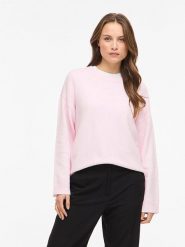 Vila Sweter "Viliga" w kolorze jasnoróżowym rozmiar: XL. Różowe swetry klasyczne damskie Vila, s, z materiału, bez kołnierzyka. Za 83.81 zł.