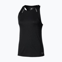 Koszulka do biegania damska Mizuno Active DryAeroFlow Tank Top. Czarne t-shirty damskie Mizuno, s, bez wzorów, z materiału, bez kołnierzyka. Za 209.99 zł.