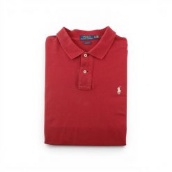 Second life - Koszulka polo męska klasyczna Polo Ralph Lauren - Stan dobry. Czerwone koszulki polo męskie Ralph Lauren, m, bez wzorów, z materiału, bez ramiączek. Za 106.46 zł.