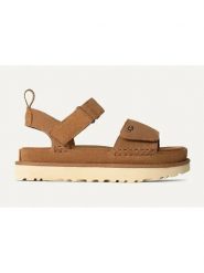 UGG Skórzane sandały "Goldenstar" w kolorze jasnobrązowym rozmiar: 37. Brązowe sandały damskie Ugg, bez wzorów, ze skóry, bez obcasa. Za 483.17 zł.
