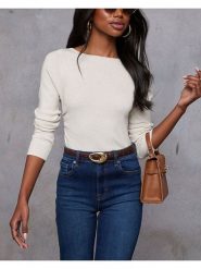 Milan Kiss Koszulka w kolorze kremowym rozmiar: S. Brązowe bluzki damskie Milan Kiss, s, bez wzorów, bez kołnierzyka, bez ramiączek. Za 118.28 zł.