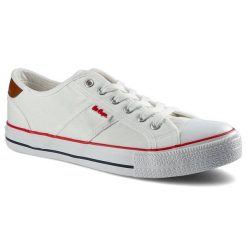 Białe Trampki Lee Cooper Męskie Wygodne Obuwie. Białe trampki i tenisówki męskie Lee Cooper, z aplikacjami, z materiału, bez zapięcia. Za 89.99 zł.