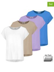 Sublevel Koszulki (4 szt.) w różnych kolorach rozmiar: S. Białe t-shirty damskie Sublevel, s, bez wzorów, z wiskozy, bez kołnierzyka. Za 87.81 zł.
