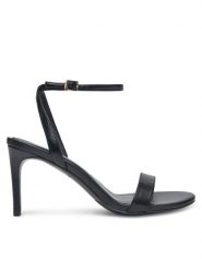 Eva Minge Sandały AGERATUM-LT133-6 Czarny. Czarne sandały damskie Eva Minge, bez wzorów, ze skóry, bez obcasa, na szpilce. Za 429.99 zł.