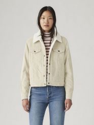 Levi's Kurtka dżinsowa w kolorze beżowym rozmiar: XS. Brązowe kurtki damskie Levi's, s, bez wzorów, z bawełny, bez kaptura. Za 394.95 zł.
