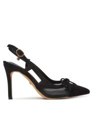 DeeZee Szpilki AU-8268-10 Czarny. Czarne szpilki DeeZee, bez wzorów, z materiału, bez obcasa. Za 139.99 zł.