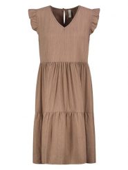 Eight2Nine Sukienka w kolorze jasnobrązowym rozmiar: XL. Brązowe sukienki damskie Eight2Nine, xl, bez wzorów, bez kołnierzyka, bez ramiączek, midi. Za 105.38 zł.