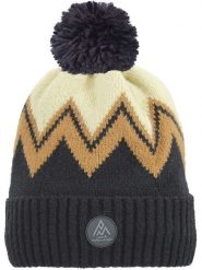 Peak Mountain Czapka "Mission" w kolorze beżowo-jasnobrązowo-czarnym rozmiar: onesize. Brązowe czapki zimowe damskie Peak Mountain, ze splotem. Za 60.99 zł.