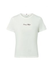 Tommy Hilfiger Koszulka Kobiety Dżersej biały, S. Białe t-shirty damskie Tommy Hilfiger, s, bez wzorów, z bawełny, bez kołnierzyka. Za 119.95 zł.