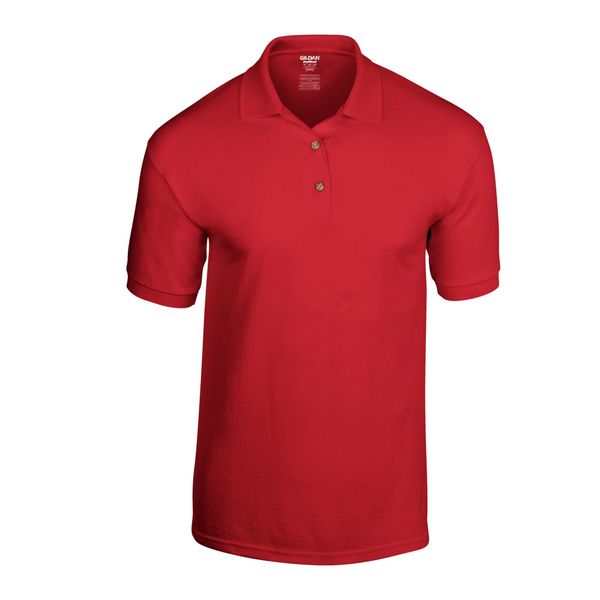 Koszulka Polo Dla Dorosłych Unisex Dryblend Jersey. Czerwone koszulki polo męskie Gildan, s, bez wzorów, z jersey, bez ramiączek. Za 53.99 zł.