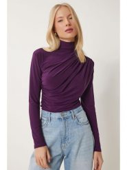 Happiness Istanbul Bluzka w kolorze fioletowym rozmiar: 36. Różowe bluzki damskie Happiness Istanbul, bez wzorów, z wiskozy, bez kołnierzyka, bez ramiączek. Za 60.99 zł.
