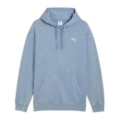 Bluza męska Puma ESS Elevated Relaxed Wash Hoodie. Niebieskie bluzy bez kaptura męskie Puma, m, z bawełny. Za 195.99 zł.