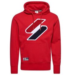 Bluza turystyczna męska Superdry Code Logo. Czerwone bluzy sportowe męskie Superdry., bez wzorów, z bawełny, sportowe, bez kołnierzyka, bez ramiączek. Za 216.70 zł.