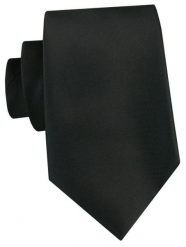 Krawat Męski -Angelo di Monti- 7 cm, Jednokolorowy, Satynowy - Czarny. Czarne krawaty i muchy męskie Angelo di Monti, bez wzorów, z satyny, eleganckie. Za 49.99 zł.