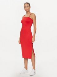 Tommy Jeans Sukienka letnia Bodycon DW0DW17425 Czerwony Slim Fit. Czerwone sukienki damskie Tommy Jeans, na lato, m, bez wzorów, z jeansu, bez kołnierzyka, bez ramiączek, bodycon. Za 449.99 zł.