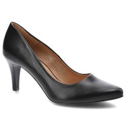 Czółenka damskie Clasicco, cholewka ze skóry naturalnej wnętrze wykończone skórą wkładka skórzana obcas smukły nosek wąski, czarne, 1062-552. Czarne czółenka damskie Clasicco, bez wzorów, ze skóry, bez obcasa, na obcasie. Za 269.00 zł.