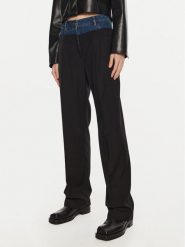 Sisley Spodnie materiałowe 485XLF05M Czarny Wide Leg. Czarne spodnie materiałowe damskie SISLEY, bez wzorów, z materiału. Za 329.99 zł.