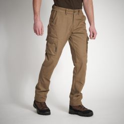 Spodnie outdoor Solognac 520 wytrzymałe. Zielone spodnie materiałowe męskie SOLOGNAC, bez wzorów, z bawełny, sportowe. Za 139.99 zł.